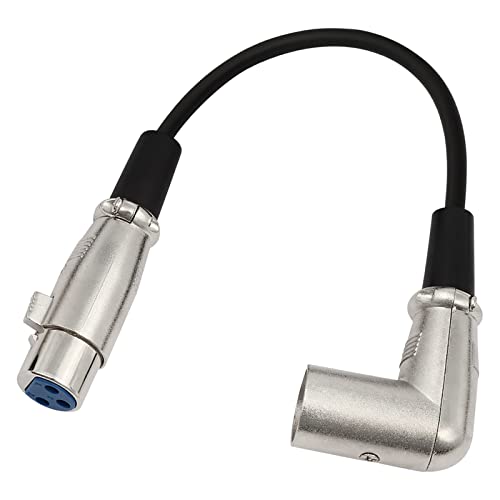 Oluote XLR Kabel Mikrofonkabel, 3 Pin XLR Buchse auf 90 Grad Rechtwinkliges Stecker Mikrofon-Audio-Verlängerungskabel (0,2 M) von Oluote