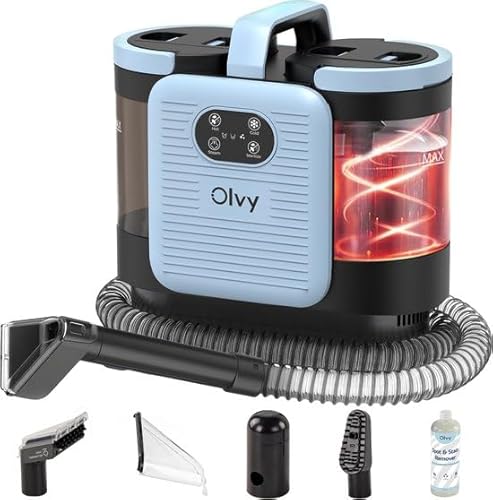 Olvy Teppichreiniger PRO – Nasssauger Polsterreiniger mit Dampf – 100°C Steam Cleaner – Sofa Reiniger Gerät – Polster Sauger Nass – inkl. Reinigungsmittel – 1650W – Matratzenreiniger Olvy Teppichreiniger PRO – Nasssauger Polsterreiniger mit Dampf – 100°C Steam Cleaner – Sofa Reiniger Gerät – Polster Sauger Nass – inkl. Reinigungsmittel – 1650W – Matratzenreiniger von Olvy