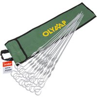 Olymp Handels Gmbh - Schaschlik Spieße Edelstahl 10 Stück 60 cm mit Tasche Mangal Grill - silber von OLYMP HANDELS GMBH