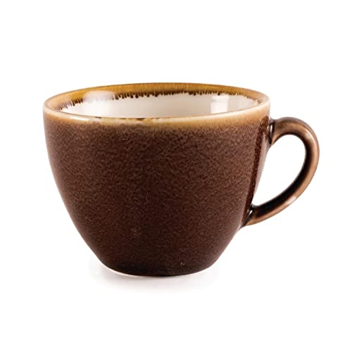 Olympia Kiln Cappuccino-Tasse, Rindenfarbe, Porzellan, 230 ml, 6 Stück, 68(H) x 93(Ø)mm von Olympia