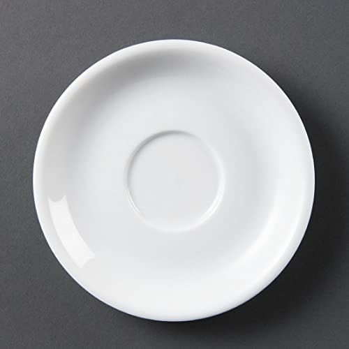 Olympia 12 x KBJ Porzellan Cappuccino Untertassen Teller Cafeteria Buffet, Weiß von Olympia
