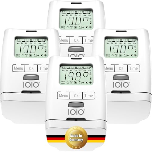 4 Stück Premium Elektronischer Heizungsthermostat HT 2000 - Thermostat Heizung programmierbar - Heizkörper Heizungsregler mit Zeitschaltuhr - Heizkörperthermostat Made in Germany von Olympia