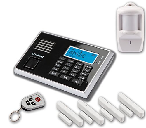 OLYMPIA Protect 9061 Alarmanlage GSM Funk Set 1 x Bewegungsmelder 4 x Tür Fenster/Kontakte und Fernbedienung von Olympia