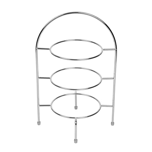 Olympia 3-Tier Afternoon Tea Stand für Teller bis zu 267mm / 10½ inch, Chrom, Standhöhe 490mm, Tellerring 195mm, High Tea Cake Scone Stand, Anti-Rutsch-Fuß Spunde, Top Frame Carry Handle, CL572 Olympia 3-Tier Afternoon Tea Stand für Teller bis zu 267mm / 10½ inch, Chrom, Standhöhe 490mm, Tellerring 195mm, High Tea Cake Scone Stand, Anti-Rutsch-Fuß Spunde, Top Frame Carry Handle, CL572 von Olympia