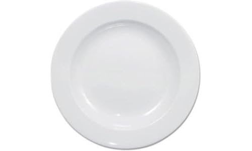 Olympia Whiteware tiefe Dinner Teller-Set 270 mm – 430 ml (6er-Pack), weißes Porzellan, lebenslange Garantie auf Kantensplitter – ofen-, mikrowellen-, spülmaschinenfest – BS4034-zertifiziert, C363 von Olympia