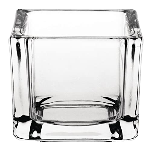 Olympia GM224 Glas Teelichthalter, quadratisch, transparent (6 Stück) von Olympia