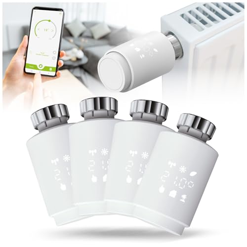 Olympia HT-02Y Smart WiFi-Thermostat | Heizkörperthermostat Smart mit Tuya-App, Alexa & Google | Einfache Installation & programmierbar | Heizungsthermostat | Komfortabel & energieeffizient | 4 STK. Olympia HT-02Y Smart WiFi-Thermostat | Heizkörperthermostat Smart mit Tuya-App, Alexa & Google | Einfache Installation & programmierbar | Heizungsthermostat | Komfortabel & energieeffizient | 4 STK. von Olympia