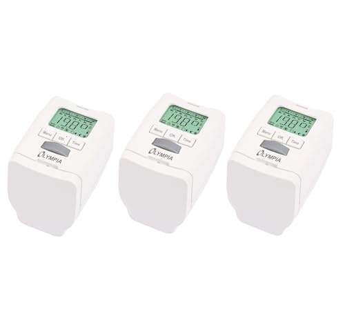 Olympia HT 430-22 Heizkörperthermostat 3er Set Elektronisches Heizungsthermostat Heizungsregler weiß programmierbar Zeitschaltuhr digital von Olympia