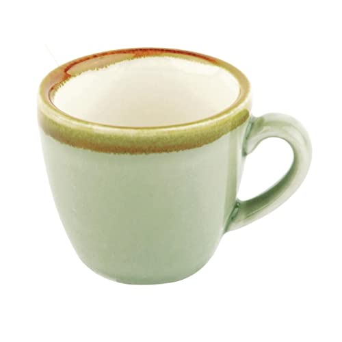 Olympia Kiln Espresso Kaffeetassen 85ml / 3oz (Packung mit 6), Moosfarbenes verglastes Porzellan, Mikrowelle / Spülmaschinenfest, Passend für Untertassen: GP239, GP345, GP361, GP477 - GP476 von Olympia