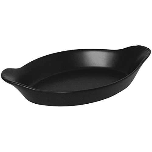 Olympia Mediterrane Servierplatte mit Griffen, oval, 15,13 cm, 6 Stück, Schwarz von Olympia