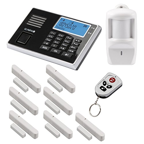 Olympia Protect 9061 Sicherheit Plus Alarmanlage GSM Funk Set 1 x Bewegungsmelder 7 x Tür Fenster/Kontakte und Fernbedienung von Olympia