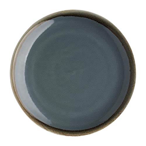 Olympia Kiln Round Coupe Plates Set 230 mm/9 inch (6er Pack), Ozeanblau, Mikrowellen- und spülmaschinenfest, rustikaler handgemalter Rand, reaktive Glasur, BS4034 zertifiziert, SA282 von Olympia