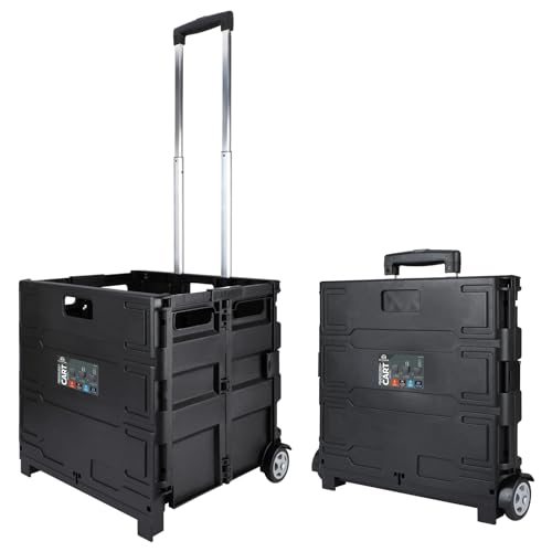 Olympia Tools 85-010 Grand Pack-N-Roll Tragbarer Werkzeugträger mit Teleskopgriff, 36,3 kg Tragkraft, Schwarz von Olympia Tools