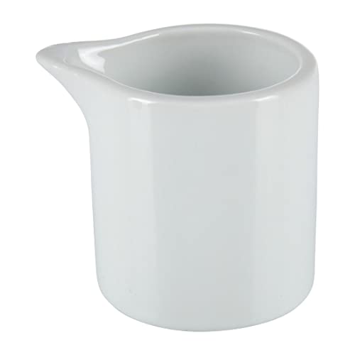 Olympia Whiteware Kleine Servierkännchen 57 ml/2 oz (6er-Pack), weißes Porzellan - Kännchen mit geradem Rand, ideal für Milch, Sahne, Soßen, Bratensoße - spülmaschinen- und mikrowellenfest, Café Restaurant, Hausgebrauch, CB704 von Olympia