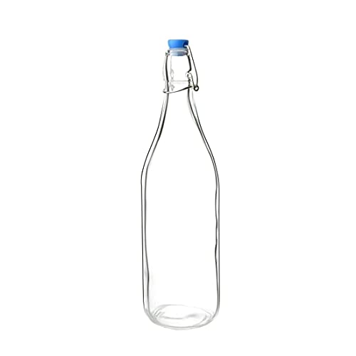 Olympia-Glasflaschen mit Stopfen, 1 Liter/35 oz (6er-Pack), klare, sichere Klappdeckel – für Wasser, Heimbrauen, Kombucha, Bar-Vormischungen – spülmaschinenfest, GG930 von Olympia