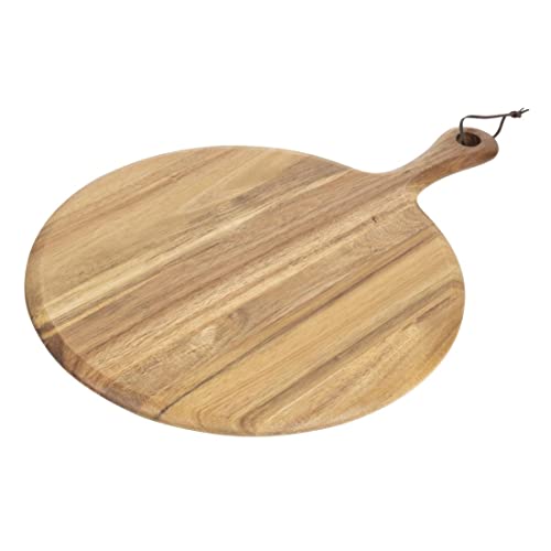 Olympia Pizza-Servierbrett aus Akazienholz, 33 cm, natürliche Farbe, rundes Pizzabrett, rundes Käsebrett, Wurstbrett, gewerbliche und private Nutzung, GM308 von Olympia