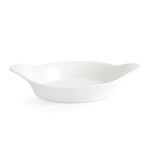 Olympia Whiteware Servierschalen-Set mit runden Ohren, 220 mm (6 Stück), Weiß, BS4034-zertifiziert für den Hotelgebrauch, W433 von Olympia