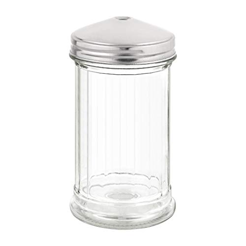 Zucker Ausgießer mit 2,5 x 140 x 70 mm Multi Löcher Glas und Edelstahl Behälter von Olympia
