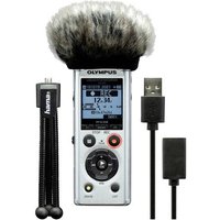 Olympus Digitales Diktiergerät LS-P1 Podcaster Kit Aufzeichnungsdauer (max.) 123h Silber von Olympus