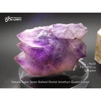 206 Gramm Super Seven Skelett Elestial Amethyst Quarz/Melody Stone No.03 von OmOrgonite