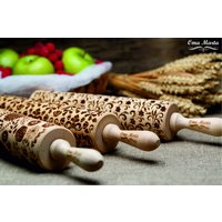 3Er Set Gravierte Teigrolle Geprägte Teigrollen Muttertagsgeschenk Ton Tief Geschnitzte Nudelholz 3Er Set Gravierte Teigrolle Geprägte Teigrollen Muttertagsgeschenk Ton Tief Geschnitzte Nudelholz von OmaMarta