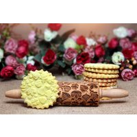 Blätter Geprägte Nudelholz Springerle Plätzchenform Backen Keramik Stempel Weihnachtsgeschenke Weihnachtsgeschenk Ideen Plätzchenstempel Teigroller von OmaMarta