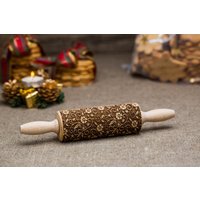 Blumen Geprägte Gravierte Teigrolle Floral Walze Shortbread Selbstgemachte Keks Geschenk Für Mama Weihnachten Geschenkidee Lehm Stempel von OmaMarta