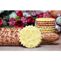 Blumen Nudelholz Geprägte Muttertagsgeschenk Strukturiert Geschnitzte Holzform Gravierte Nudelholz Springerle Plätzchenform Plätzchen von OmaMarta