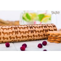 Dackel Hund Geprägte Teigrolle Fondant Dekor Backen Geschenk Geschenke Springerle Kekse Clay Pottery von OmaMarta