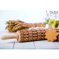 Frosch Geschnitzt Teigroller Geprägt Geschenk Für Verliebte Frösche Kinder Muster Strukturiertes Rollen Holz Nudelholz Plätzchen von OmaMarta