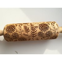 Geprägte Pusteblume, Geprägte Teigrolle, Weihnachtsgeschenke, Springerle, Keksform, Lebkuchen, Strukturroller, Tonkeramik, Gemusterte Stempel von OmaMarta