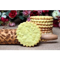 Lavendel Geprägte Nudelholz Gravierte Springerle Plätzchenform Geschnitzte Walze Muttertagsgeschenk Für Sie Clay Embosser von OmaMarta