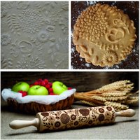 Löwenzahn Gravierte Nudelholz Plätzchen Ausroller Embossing Geschnitzte Springerle Form Mit Blumen Geprägte Teigrolle von OmaMarta