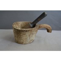 Antike Schaufel Aus Holz Shop Schöpfkelle Für Körner Große Patina Handgemacht 1 Stück 1880-1910 Naturholz Handgeschnitzt von OmaOmaOpaOpa