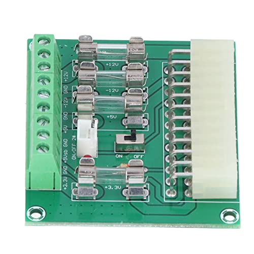 ATX-Netzteilmodul, Verdrahtungs-Breakout-Board, weniger Interferenz, multifunktional, 3,3 V, 5 V, -12 V, 12 V, 5 VSB, Ausgang 24-polig, 20-polig, für elektronische Geräte von Omabeta