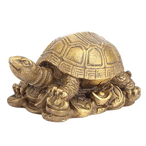 Glückliche chinesische Schildkröte Feng Shui Schildkröte Schildkröte Statue Schildkröte Form Messing Skulptur Büro Dekoration von Omabeta