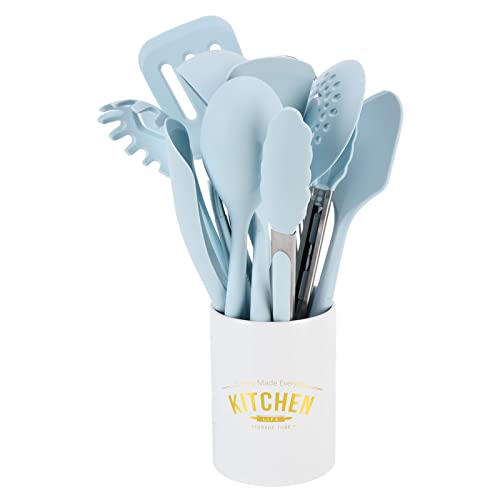 Omabeta 12pcs Silicon Küchenutensilien -Set, Kochwerkzeuge Küchengeräte mit 360 Rotierenden Utensilispenser Zum Backen von Omabeta