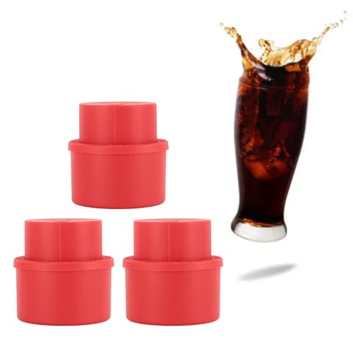 Omabeta 3PCS -Flaschenstopper mit Pressentyp -Dichtungsdesign, Getränkeflaschenabdeckungen für Carbonated Getränke mit Soda (Rot) von Omabeta