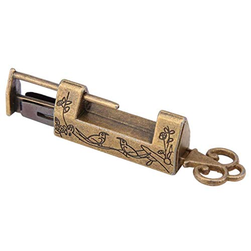 Altes Vorhängeschloss Retro Stil Chinesisches Vorhängeschloss Metallschloss Kleine geformte Gehäuse Schränke Brustkasten von Omabeta