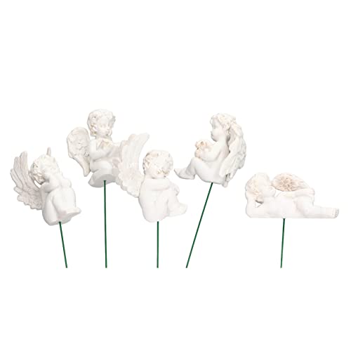 Omabeta Amor-Figur am Stab, Miniatur-Engel-Figur, 5 Stück, Verschiedene Posen für den Boden von Omabeta