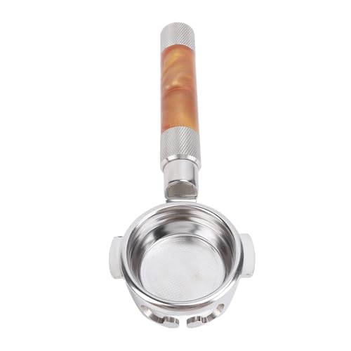 Omabeta Bottomless Coffee Portafilter, Edelstahl 2 Ohren E61 Portafilter mit Ergonomischem Griff für die Herstellung von Zuhause (Amber Brown) von Omabeta