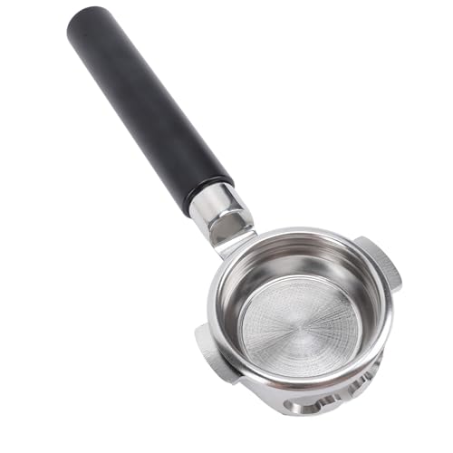Omabeta Bottomless Coffee Portafilter, Edelstahl 2 Ohren E61 Portafilter mit Ergonomischem Griff für die Herstellung von Zuhause (Schwarze Tinte) von Omabeta