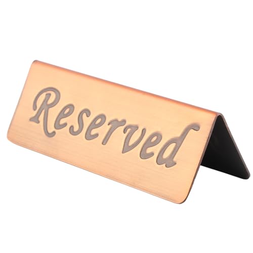 Omabeta Doppelseitiges Reserviertes Schild Edelstahl Tisch Reserviertes Schild Bronze Restaurant Bar Pub mit Doppelseitigem Design für Cafe Hotel Teaehouse von Omabeta