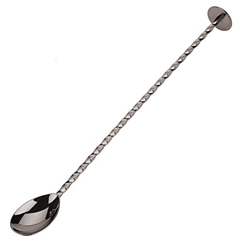 Omabeta Edelstahl Cocktail Löffel Bar Löffel Mischen für Getränke Rühren Misch Layer Ing mit Langem Griff für Barkeeper Bar Cafe Home (Schwarz #09) von Omabeta