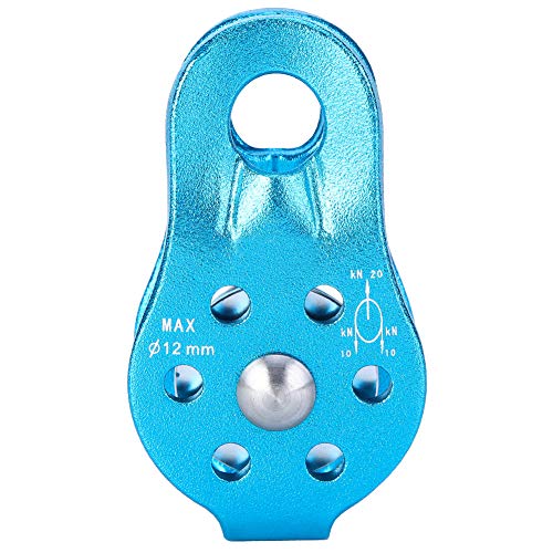 Omabeta Einzelseilscheibe Kletterscheibe Hochleistungs -Aluminium -Legierungsblock Zum Klettern Zum Transport mit 1000 Kg Ladungskapazität Glätte Rotation für 8 Bis 12 Mm Seil (Blau) von Omabeta