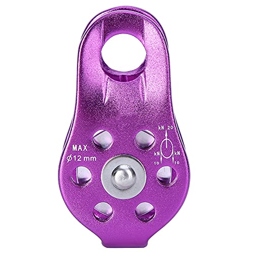 Omabeta Einzelseilscheibe Kletterscheibe Hochleistungs -Aluminium -Legierungsblock Zum Klettern Zum Transport mit 1000 Kg Ladungskapazität Glätte Rotation für 8 Bis 12 Mm Seil (Lila) von Omabeta