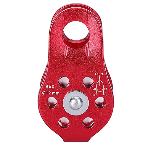Omabeta Einzelseilscheibe Kletterscheibe Hochleistungs -Aluminium -Legierungsblock Zum Klettern Zum Transport mit 1000 Kg Ladungskapazität Glätte Rotation für 8 Bis 12 Mm Seil (Rot) von Omabeta