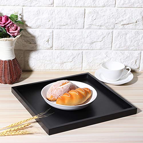 Omabeta Rechteckiges Serviertablett aus Holz, elegant, 30 x 30 x 2 cm, für Restaurants, Kaffee von Omabeta