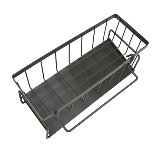 Omabeta Küchenspüle Schwammhalter Organizer Kohlenstoffstahl Multifunktionales Schüssel Schwamm Organizer mit Abnehmbarem Design für Badezimmer Duschküche Lagerung Aufbewahrung (Grau) von Omabeta
