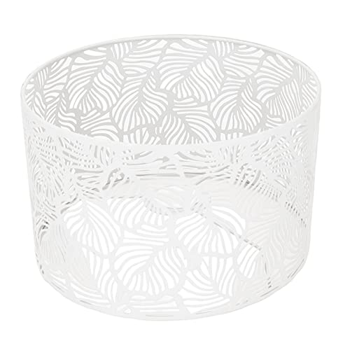 Omabeta Lampenschattenlampenlampenschatten Schatten Leichter Schatten für E14 E27 Lampen Ausgehöhltes Design Eisenmaterial 25 Cm Durchmesser 16 Cm Höhe Licht Getriebe Hausdekoration (Weiß) von Omabeta